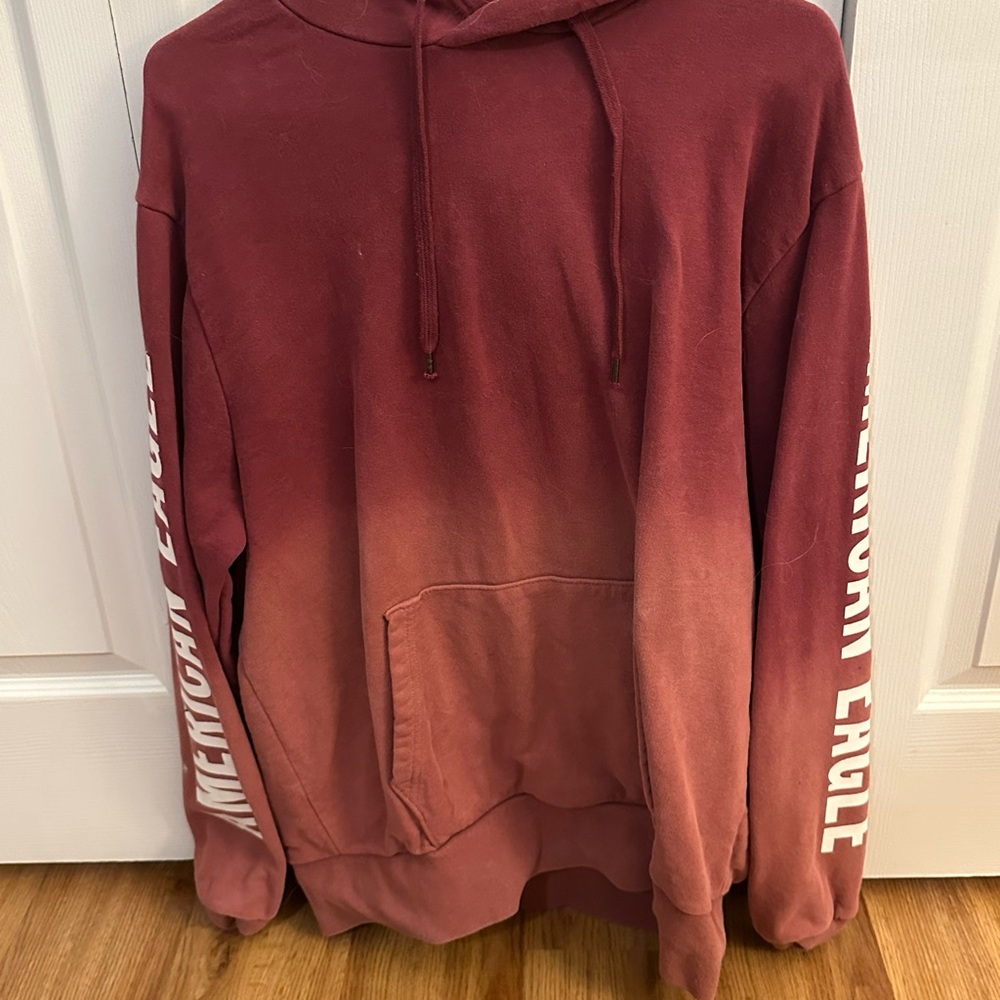American Eagle Outfitters Men's Red Gradient Hoodie